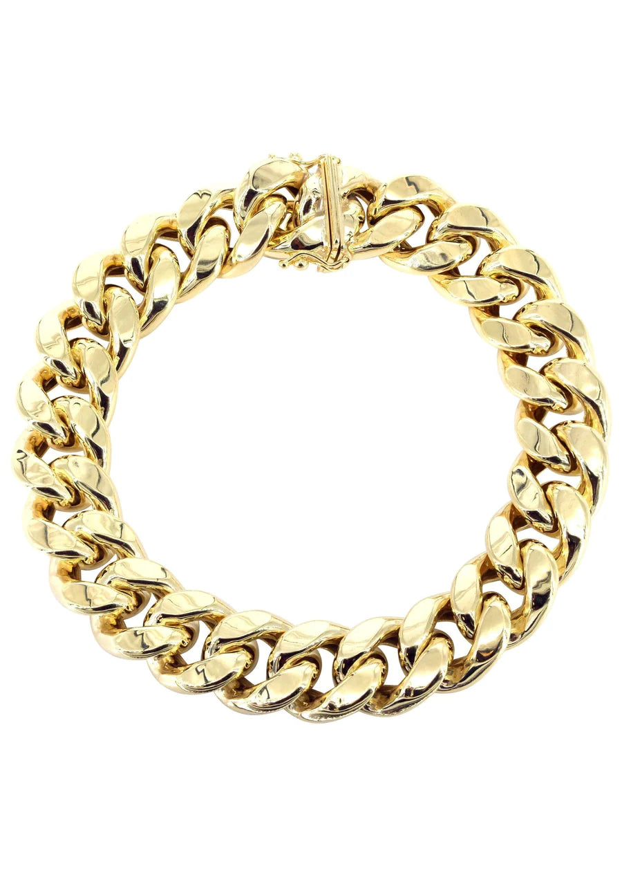 14K Hollow Miami Cuban Bracelet