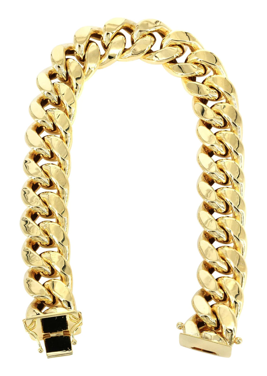 14K Hollow Miami Cuban Bracelet