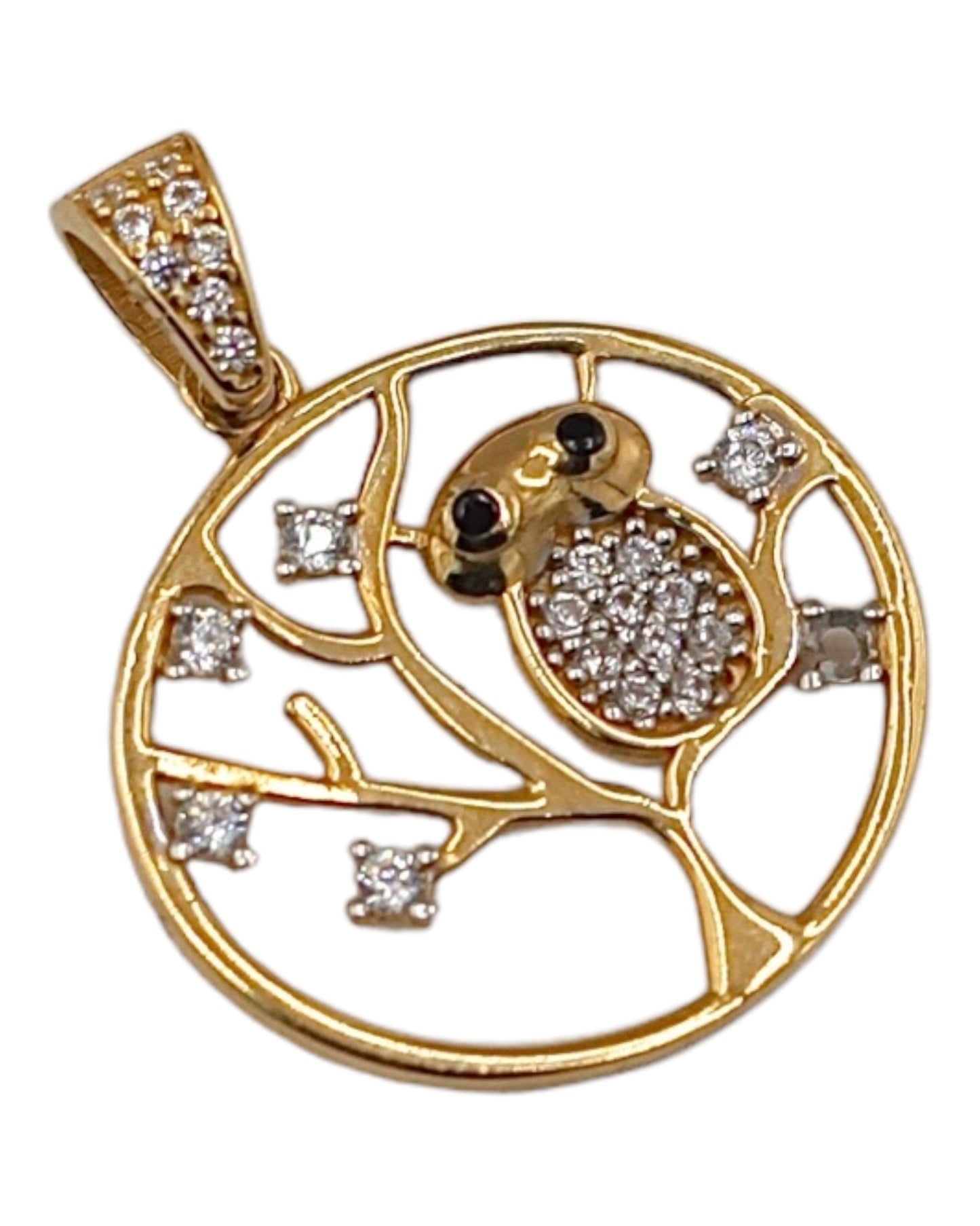 Women's 14k Gold Tree Owl Pendant