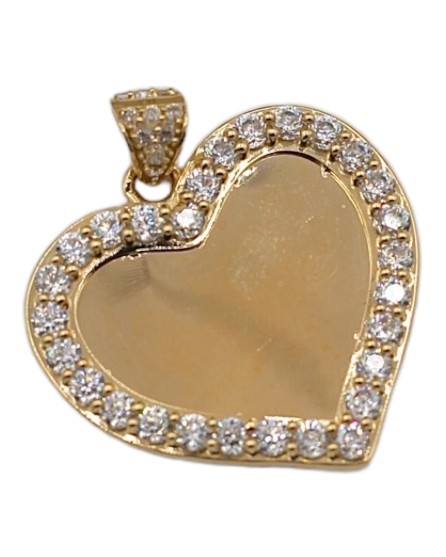 Women's 14k Gold Heart Custom Photo Pendant