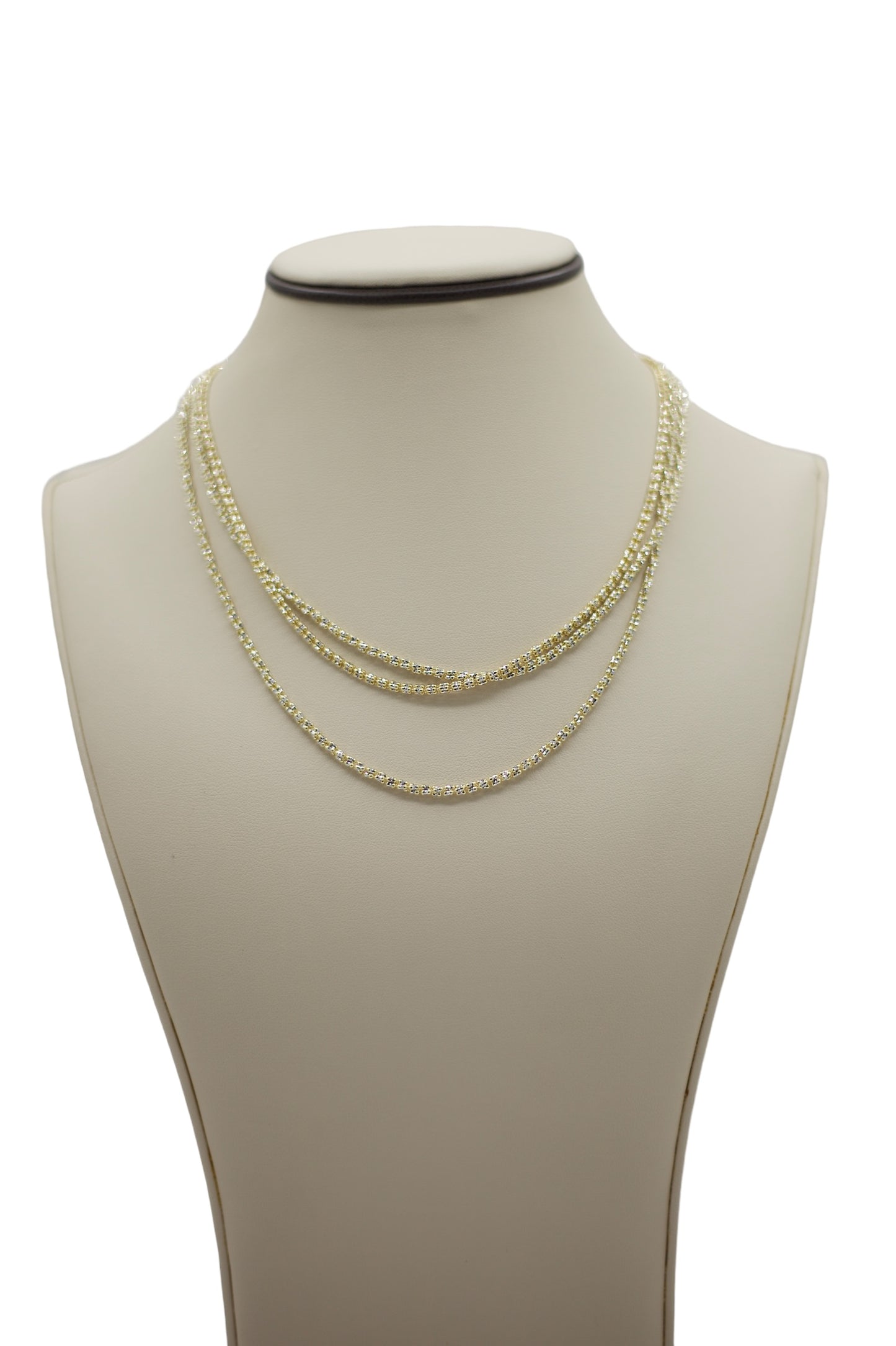 Gold Ice Moon Cut Chain - 3mm