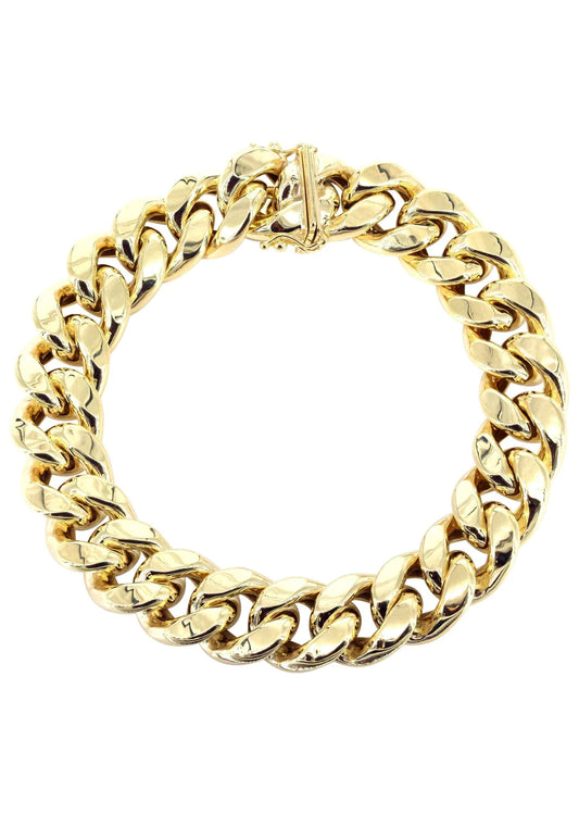 14K Hollow Miami Cuban Bracelet